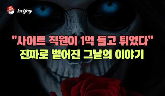 "사이트 직원이 1억 들고 튀었다" – 진짜로 벌어진 그날의 이야기