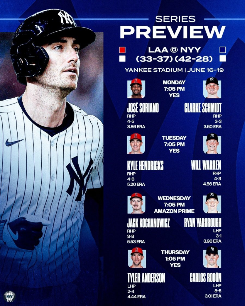laa-vs-nyy-시리즈-선발-매치업